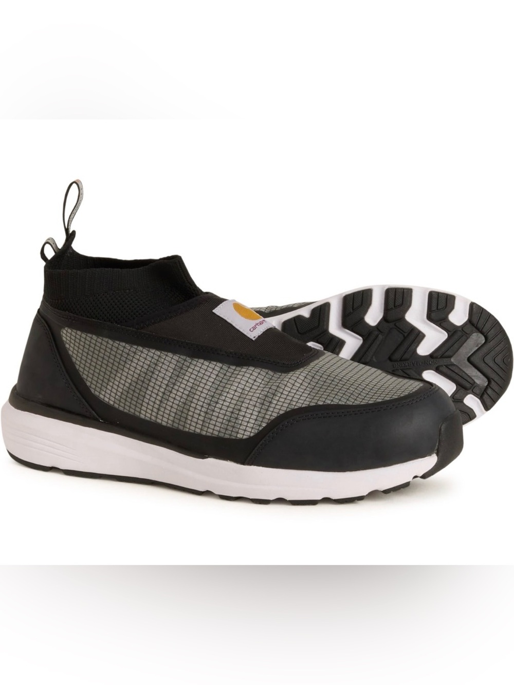 Carhartt Men’s Black and Gray Slip-On Work Shoes